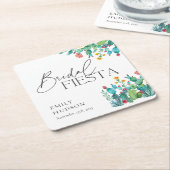 Cactus Mexican Fiesta Bruiloftsfeest Vierkante Kartonnen Onderzetter (Schuin)