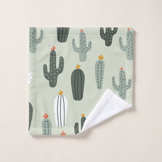 Cactus mignons sans couture motif, arrière - plan (Gant de toilette)