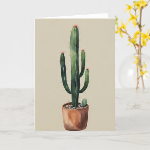 Cactus Minimal Kaart Groet Verjaardag Plant Liefhe