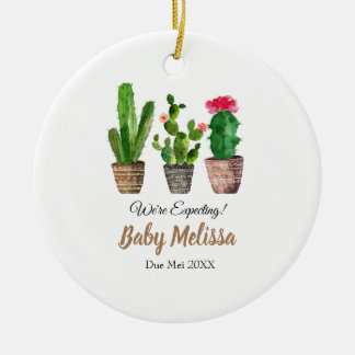 Cactus minimalist We verwachten ouders cadeau Keramisch Ornament