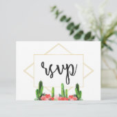 Cactus moderne et carte de réponse florale (Debout devant)