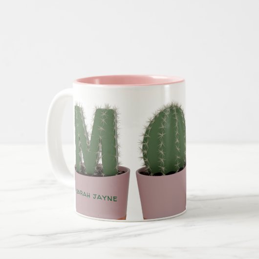 Cactus Moeder Sappige Planten Two-Tone Koffie Mok (Voorkant links)