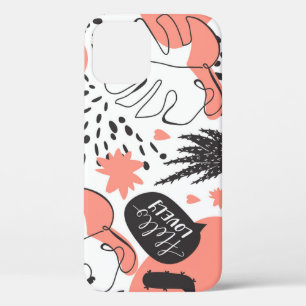 Cactus, monstera: modern naadloos patroon. iPhone 12 hoesje