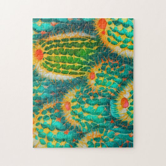 Cactus Motif 4 Photo Puzzles Internet Jigsaw Puz (Vertical)