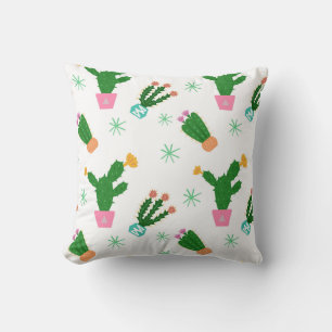 Cactus naadloos patroon, herhaalde oranje kussen