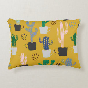 Cactus naadloze patroonachtergrond. Handgetekende Accent Kussen