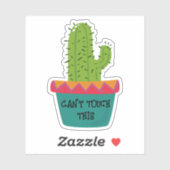 Cactus ne peut pas toucher ce sticker en vinyle pe (Feuille)