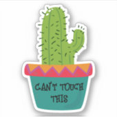 Cactus ne peut pas toucher ce sticker en vinyle pe (Devant)