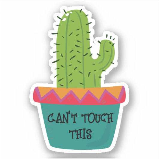 Cactus ne peut pas toucher ce sticker en vinyle pe (Devant)