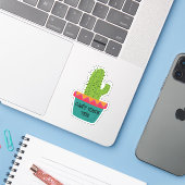 Cactus ne peut pas toucher ce sticker en vinyle pe (Ordinateur portable avec iPhone)