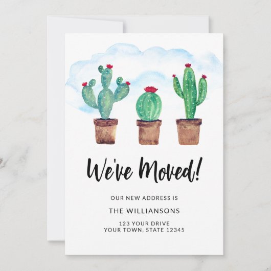 Cactus Nous avons déménagé Faire-part mobile (Devant)