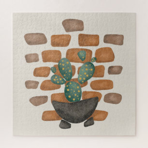 Cactus Oasis: Brick Wall Decor geïnspireerd door N Legpuzzel