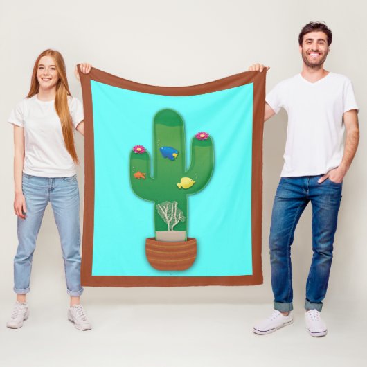 Cactus Oasis Fleece Deken (In situ)