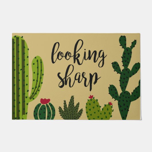 Cactus Ogend Sharp Mat, Plant Lover Deurmat (Voorkant)