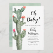 Cactus oh baby shower uitnodiging (Voorkant / Achterkant)