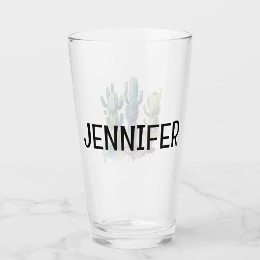 Cactus ontwerp met kleurrijke splatters glas (Achterkant)