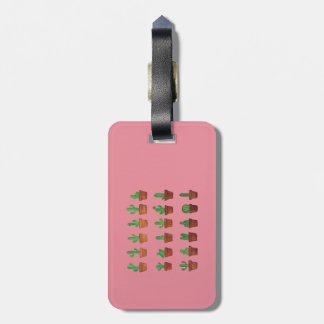 Cactus op roze Bagagelabel