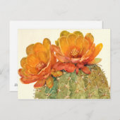 Cactus Oranje bloesems Briefkaart (Voorkant / Achterkant)