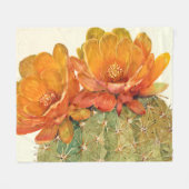 Cactus Oranje bloesems Fleece Deken (Voorkant (Horizontaal))