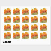 Cactus Oranje bloesems Vierkante Sticker (Vel)