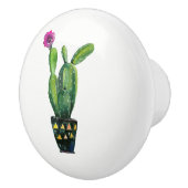 Cactus Paarse Flower Boho Rustic Southwestern Keramische Knop (Rechts)