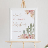 Cactus pampas gras boho baby shower welkomstbord poster