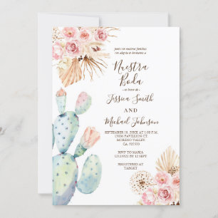 Cactus Pampas Muet Nuestra Boda Invitation