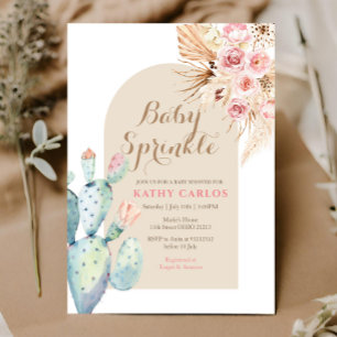 Cactus pampasgras en Boho Baby Sprinkle Kaart