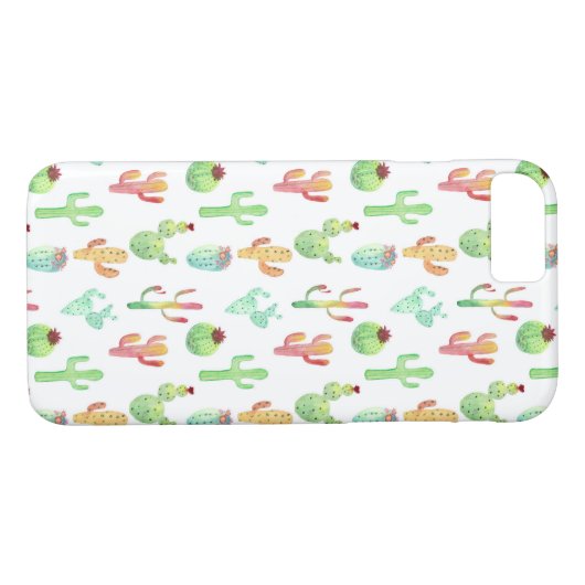 Cactus Pastel Waterverf Patroon Case-Mate iPhone Case (Achterkant (Horizontaal))