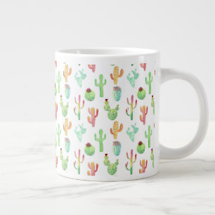 Cactus Pastel Waterverf Patroon Jumbo Mok