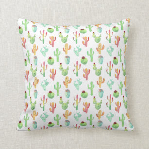 Cactus Pastel Waterverf Patroon Kussen