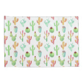 Cactus Pastel Waterverf Patroon Kussensloop (Achterkant-Rechts)