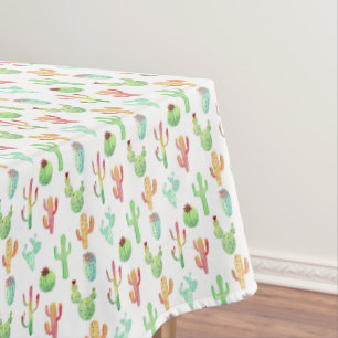 Cactus Pastel Waterverf Patroon Tafelkleed