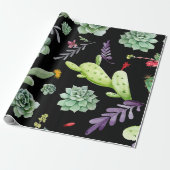 Cactus Patroon 2 Cadeaupapier (Uitgerold)