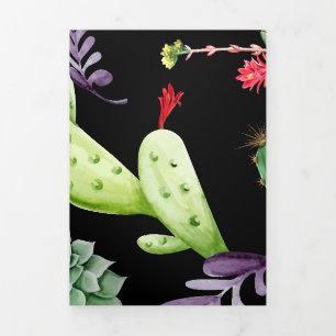 Cactus Patroon 2 Drieluik Wenskaart