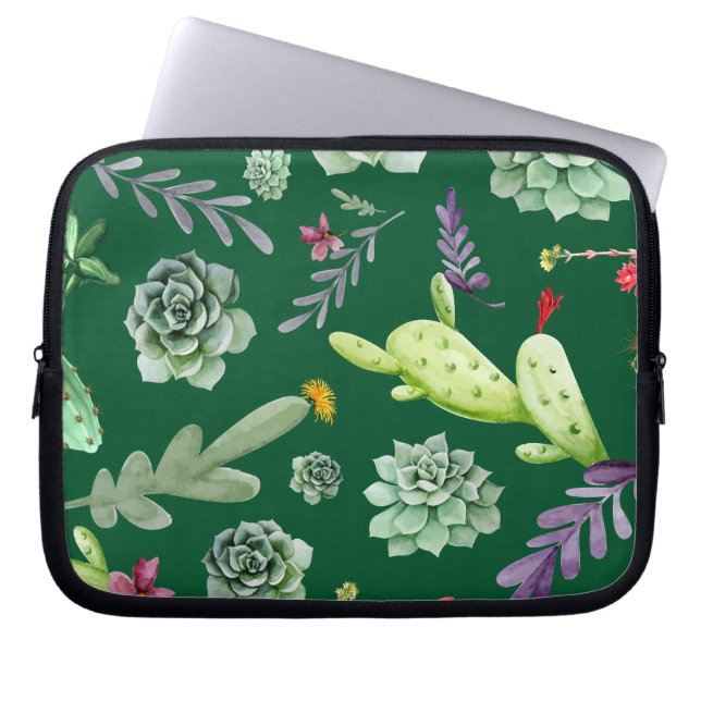 Cactus Patroon 3 Laptop Sleeve (Voorkant)
