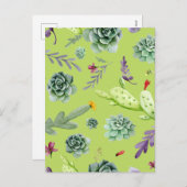 Cactus Patroon 6 Feestdagenkaart (Voorkant / Achterkant)