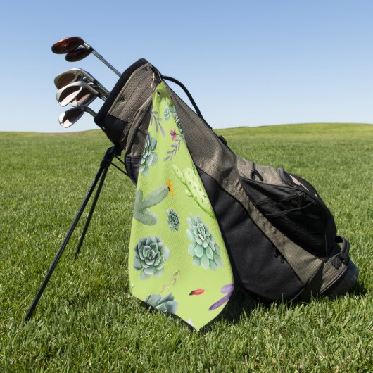 Cactus Patroon 6 Golfhanddoek (Groen)