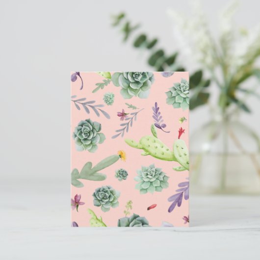 Cactus Patroon 8 Briefkaart (Staand voorkant)