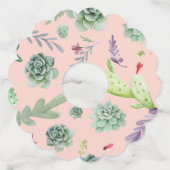 Cactus Patroon 8 Wijnglaslabel (Voorkant)