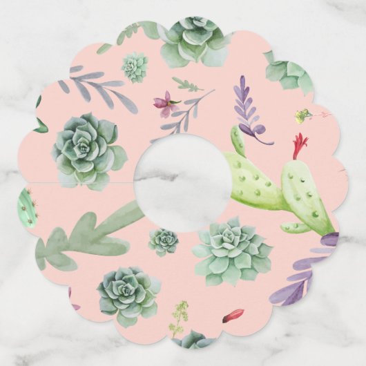 Cactus Patroon 8 Wijnglaslabel (Achterkant)