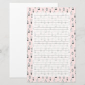 Cactus-patroon met handgetekende cactus briefpapier (Voorkant / Achterkant)