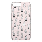 Cactus-patroon met handgetekende cactus Case-Mate iPhone case (Achterkant)