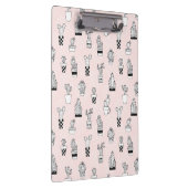 Cactus-patroon met handgetekende cactus klembord (Rechts)