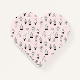 Cactus-patroon met handgetekende cactus notitieboek