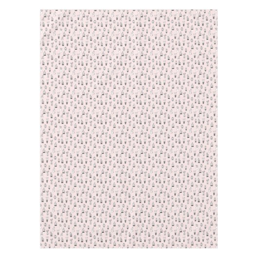 Cactus-patroon met handgetekende cactus tafelkleed (Voorkant)