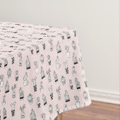 Cactus-patroon met handgetekende cactus tafelkleed (Voorbeeld)