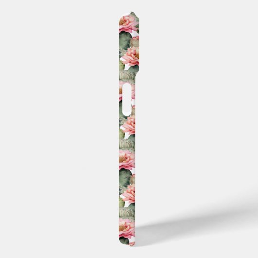 Cactus patroon roze bloemen monogram Case-Mate iPhone case (Achterkant / Rechts)