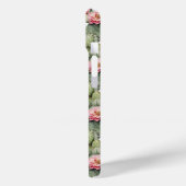 Cactus patroon roze bloemen monogram Case-Mate iPhone case (Achterkant / Links)