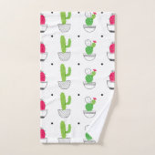 Cactus patroon roze groen ontwerp bad handdoek (Handdoek)